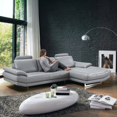 Ledercouch Couch Wunnlandschaft Ecksofa Eckgarnitur Design Modern Sofa 1508