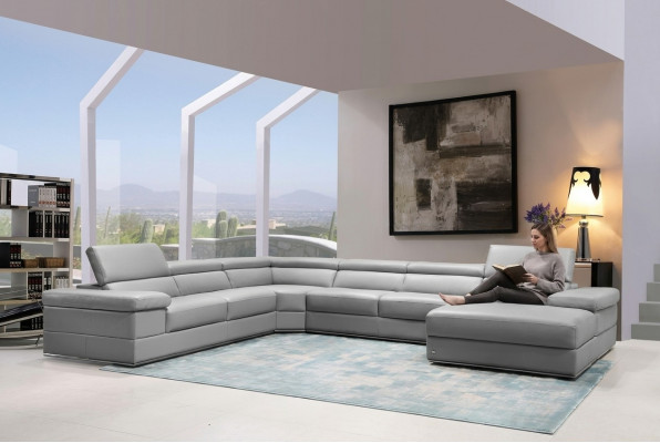 Ledersofa Couch Wunnlandschaft Ecksofa Eck Garnitur Design Modern Sofa 1530B
