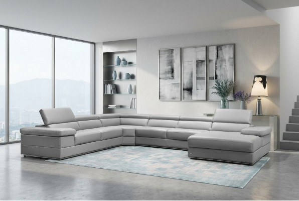 Ledersofa Couch Wunnlandschaft Ecksofa Eck Garnitur Design Modern Sofa 1530B
