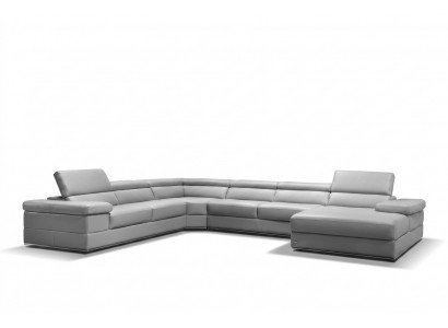 Ledersofa Couch Wunnlandschaft Ecksofa Eck Garnitur Design Modern Sofa 1530B