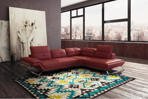 Multifunktionals Ecksofa Medien TV Sofa Couch Ledersofa Wunnlandschaft LForm