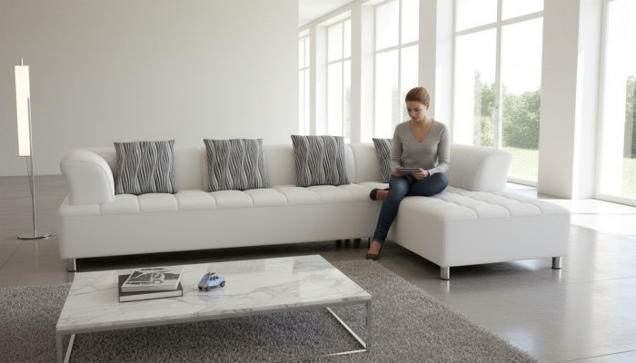 Design gepolstert Couch Wunnlandschaft Ecksofa Polster Sëtz Garnitur Sofa L Form