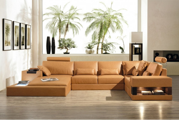 Grouss XXL Ledercouch Sofa Kanapé Polster Eck Lounge Garnitur U-Form Wunnlandschaft
