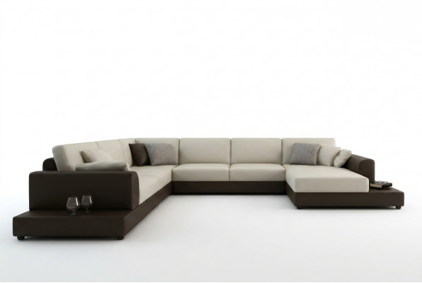 Lieder-Sofa Canapé Wunnlandschaft Ecksofa Eck-Garnitur Design Dekor Modern