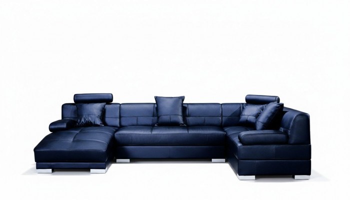 Ledersofa Couch Wunnlandschaft Ecksofa Eck Garnitur Design Modern Dekor