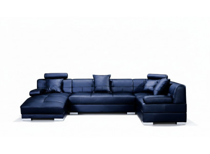 Ledersofa Couch Wunnlandschaft Ecksofa Eck Garnitur Design Modern Dekor