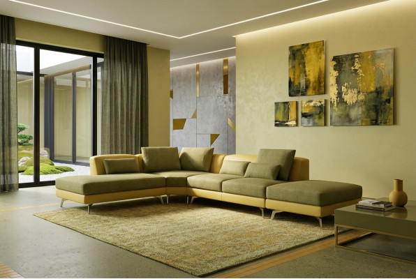 Ledercouch, Canapé, Wunnlandschaft, Eckcanapé, Eck Garnitur, Design Modern Canapé 5111