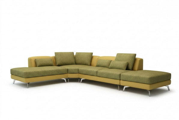 Ledercouch, Canapé, Wunnlandschaft, Eckcanapé, Eck Garnitur, Design Modern Canapé 5111