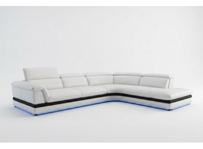Ledercouch Canapé Wunnlandschaft Ecksofa Eck Garnitur Design Modern Sofa 5130