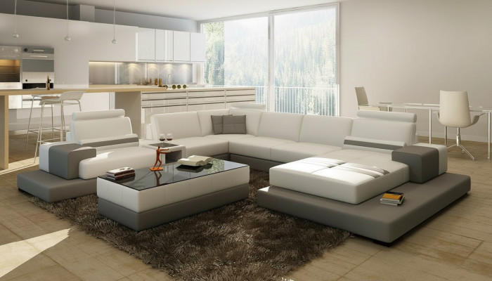 Schéint XXL Lieder Wunnlandschaft U Form Ecksofa Sofa Couch