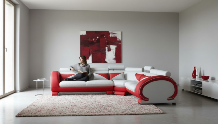 Modern Ecksofa Couch Polster Sëtz Eck Garnitur XXL Grouss Wunnlandschaft Eck Nei