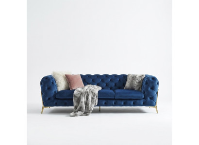 Chesterfield Samt Canapé Sofa Polster Sofagarnitur Garnituren XXL Grouss Canapé