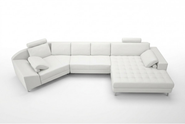 Ledersofa Couch Wunnlandschaft Ecksofa Eck Garnitur Design Modern Sofa A1116