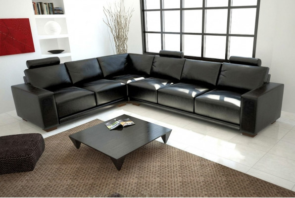 Ledersofa Kanapé Wunnlandschaft Ecksofa Eck Garnitur Design Modern Sofa A1121B