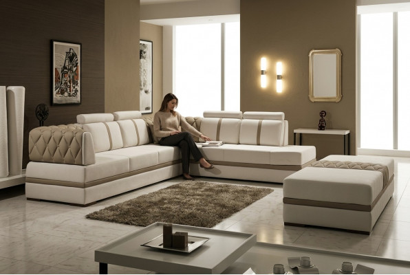 Liederdivan Canapé Wunnlandschaft Eckdivan Eck Garnitur Design Modern Divan Neit A1128