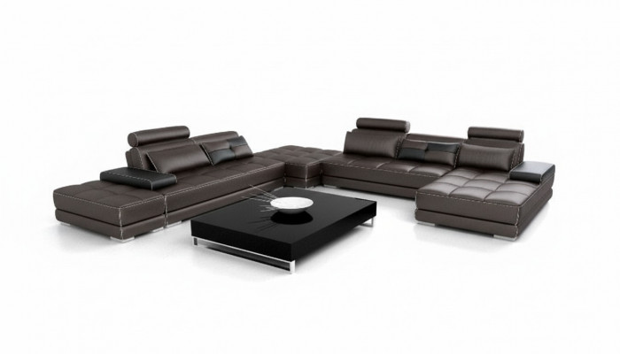 Ledercouch Couch Wunnlandschaft Eckssofakombinatioun Design Modern Sofa Nei A1146