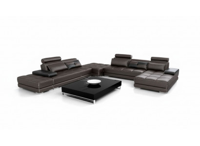 Ledercouch Couch Wunnlandschaft Eckssofakombinatioun Design Modern Sofa Nei A1146