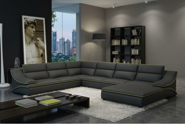 Ledercouch Couch Wunnlandschaft Eckssofa Eckgarnitur Design Modern Sofa