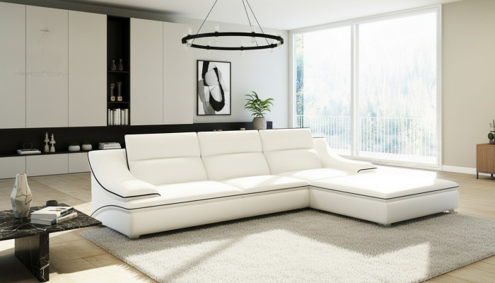 Ledercouch Couch Wunnlandschaft Eckcouch Eck Garnitur Design Modern Couch A1160C