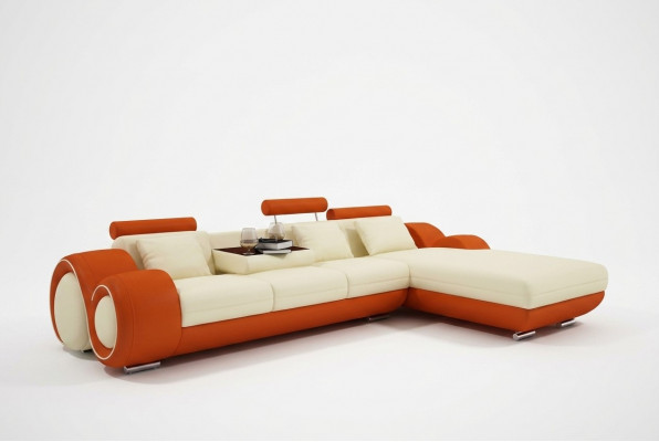 Ledercouch Sofa Wunnlandschaft Ecksofa Ecksitzgrupp Design Modern Sofa A1163E