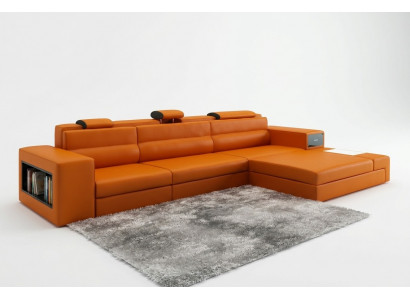 Ledersofa Canapé Wunnlandschaft Ecksofa Eck Garnitur Design Modern Sofa B2006B