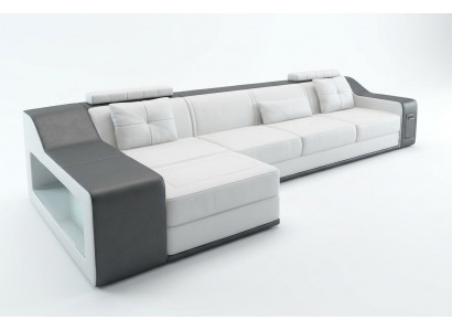Ledersofa Canapé Wunnlandschaft Ecksofa Eck Garnitur Design Modern Canapé B2017B