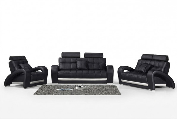 Ledercouch Couch Wohnlandschaft 3+2+1 Sëtz Garnitur Design Modern Sofa B2023