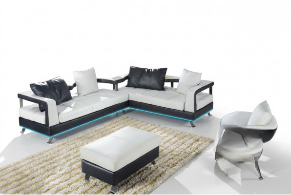 Ledercouch Couch Wunnlandschaft Ecksofa Eck Garnitur Design Modern Sofa Nei