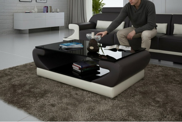 Couchtisch Säitendësch CT9006 Dësch Couchtisch Glastësch Designer
