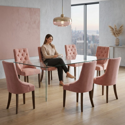 8x Chesterfield Sëtzgeleeënheet Lounge Club Polster Still Stécker Sitz Garnitur Lehn Nei