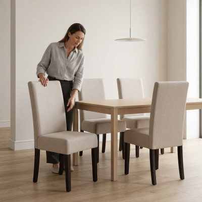 4x Stull Set Gepolstert Sëtz Still Garnitur Waardezëmmer Affekotebüro Praxis Lounge