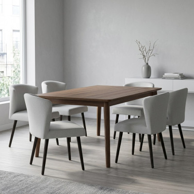 6x Lieder Polster Sëtz Still Lehn Stull Design Lounge Club Sëtz Ensemble Nei