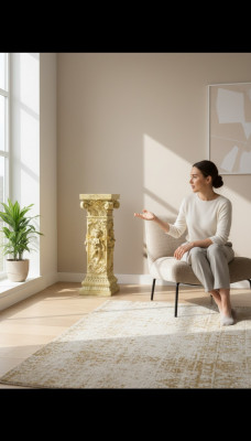 Design-Sail Amoretten-Skulpturen Figuren Dekoratioun Deko-Stänner Blummen Sockel