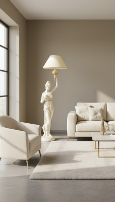 Skulptur Steellampe Design XXL Stee Stehlampe Wunnzëmmer Luuchten 183cm