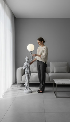 XXL Design Steeluucht Steeluuchten Lampe Skulptur Figur Figuren Statue 153cm