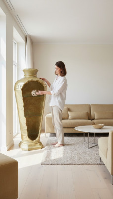 XXL Medusa Antikstil Vitrin Bar Buedem Vase Schaf Vitrinnesail 127cm Neien