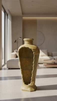 XXL Medusa Antikstil Vitrin Bar Buedem Vase Schaf Vitrinnesail 127cm Neien