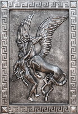 Pegasus Wandrelief Antik Stil Relief Wandmolerei Antik Handaarbecht Bild Päerd