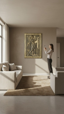 Musek Wandrelief Antik Stil Relief Wandmolerei Antik Handaarbecht Gott Bild Neigkeet
