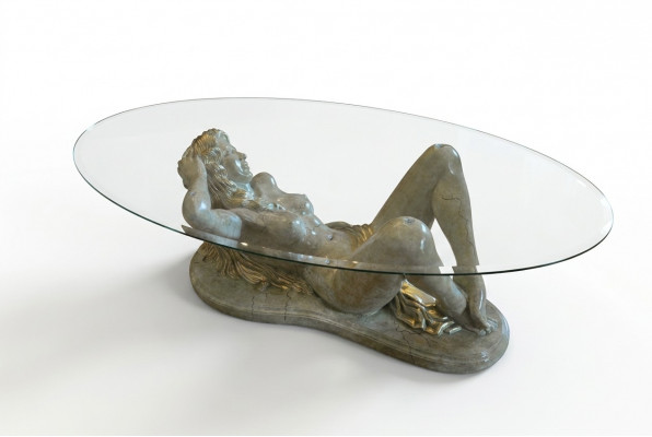 Erotëschen Dësch aus Glas Skulptur Figur Couchtisch Dësch Sofa Bestell Dëscher Statue