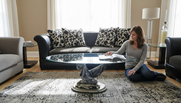 Design Medusa Dësch ronneglasdësch Dësch Säitentëscher Couch Klassesch 42cm