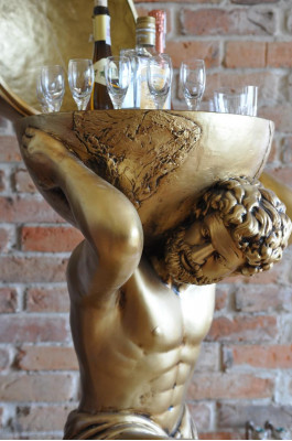 Antik Stil Klassesche Globus Atlas Minibar Bar Wäiregal Statue Skulptur Deko