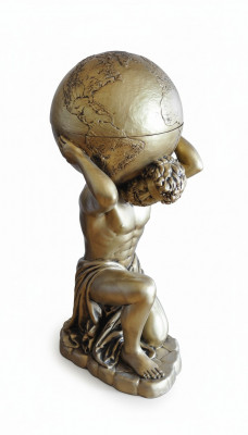 Antik Stil Klassesche Globus Atlas Minibar Bar Wäiregal Statue Skulptur Deko
