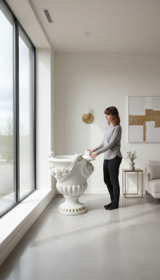Design Blummendëppen Dekoratioun XXL Vase Vasen Handaarbecht Deko Kelch Pokal 0857