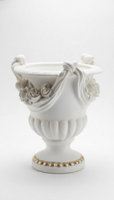 Design Blummendëppen Dekoratioun XXL Vase Vasen Handaarbecht Deko Kelch Pokal 0857