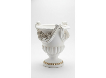 Design Blummendëppen Dekoratioun XXL Vase Vasen Handaarbecht Deko Kelch Pokal 0857