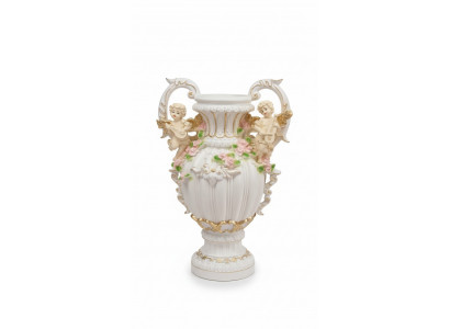 Design Blummendëppen Dekoratioun XXL Vase Vasen Handaarbecht Deko Kelch Pokal 70cm
