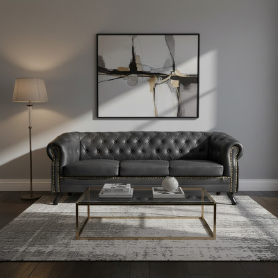 Chesterfield Canapé-Set Sofa 3+1+1 Canapé Polster Set Sofae Couchen Lieder Stoff