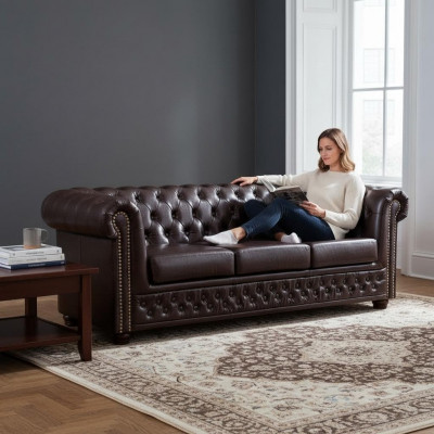 Chesterfield Sofa-Set Sofa 3+1+1 Couch Polsterset Sofen Couchen Yorki Nei
