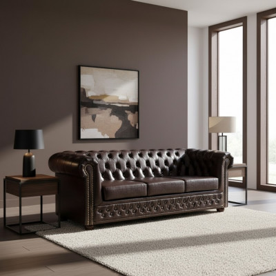 Chesterfield Sofa-Set Sofa 3+1+1 Couch Polsterset Sofen Couchen Yorki Nei